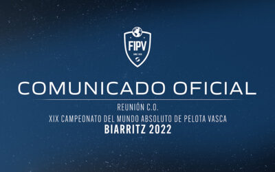 COMUNICADO OFICIAL FIPV – Reunión C.O. Biarritz 2022